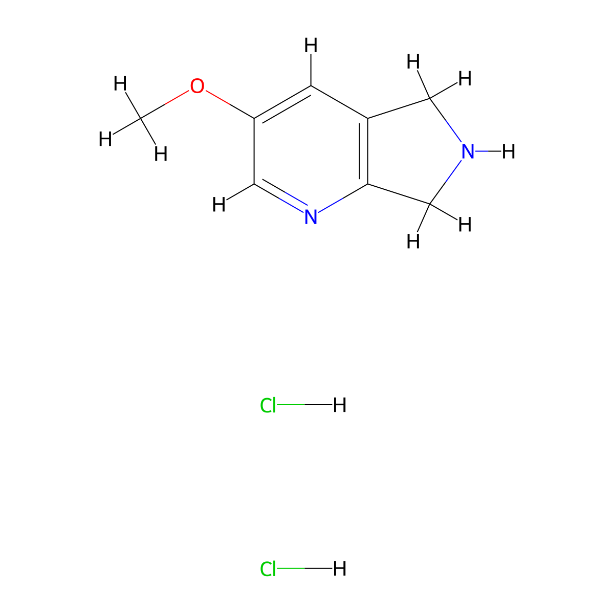 3-methoxy-5H,6H,7H-pyrrolo[3,4-b]pyridine dihydrochloride molecular structure, CAS 2309446-04-4