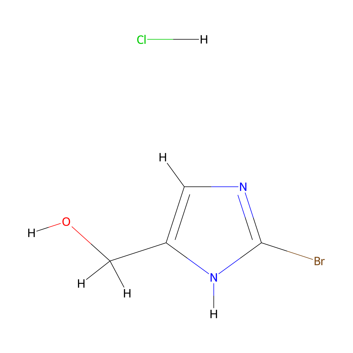 (2-bromo-1H-imidazol-5-yl)methanol hydrochloride molecular structure, CAS 2309446-24-8