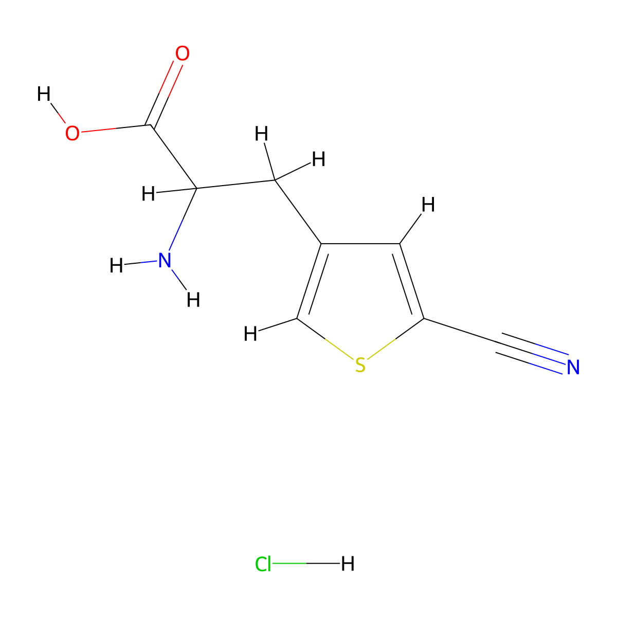 2-Amino-3-(5-cyanothiophen-3-yl)propanoic acid hydrochloride molecular structure, CAS 2309446-31-7