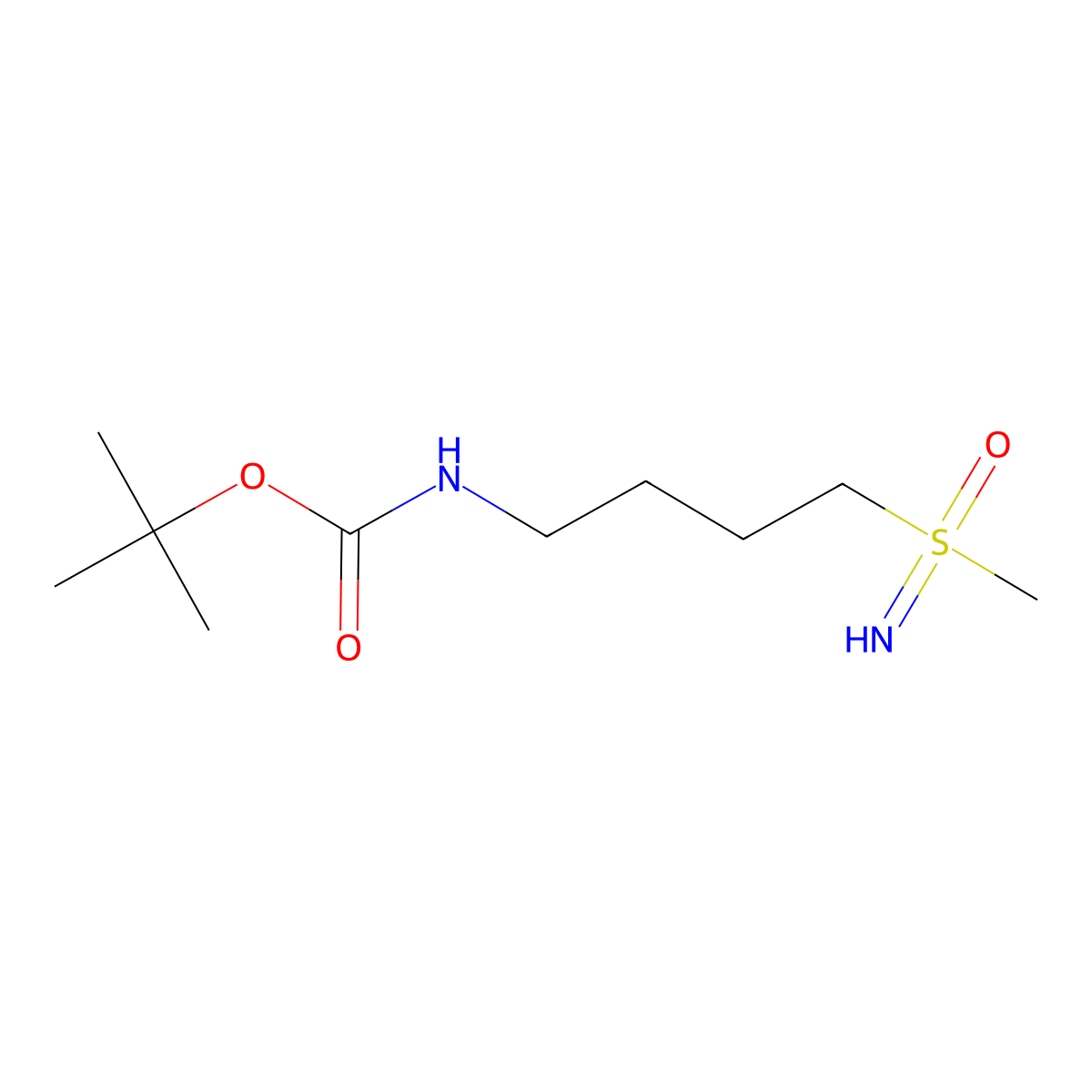 Tert-butyl N-[4-(methylsulfonimidoyl)butyl]carbamate molecular structure, CAS 2309446-32-8