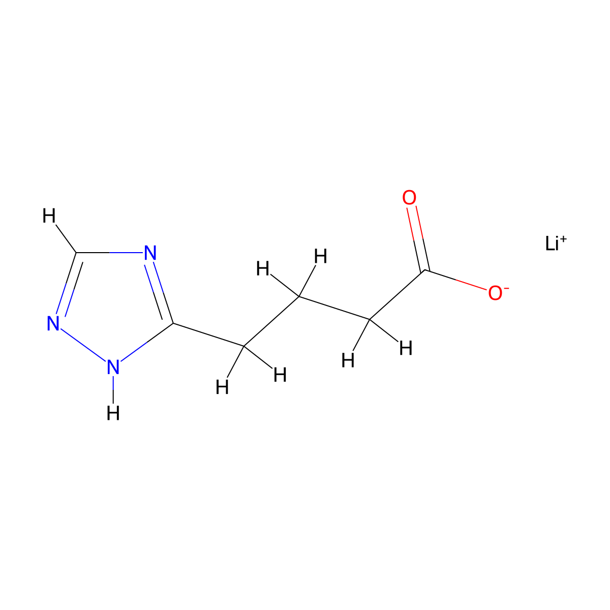 Lithium;4-(1H-1,2,4-triazol-5-yl)butanoate molecular structure, CAS 2309446-45-3