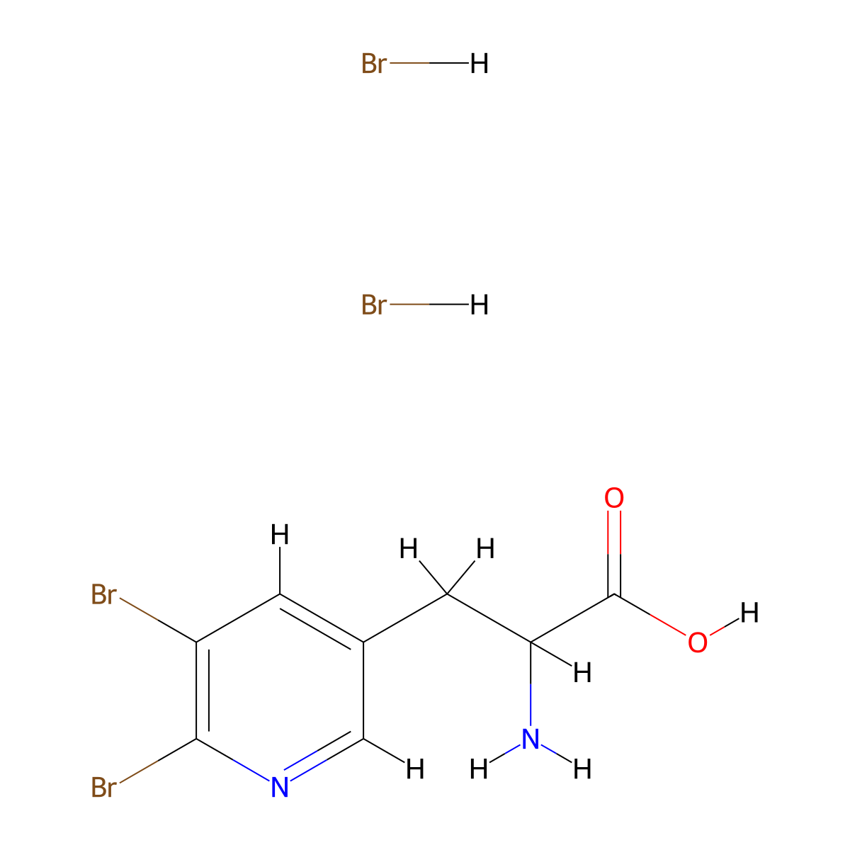 2-Amino-3-(5,6-dibromopyridin-3-yl)propanoic acid dihydrobromide molecular structure, CAS 2309446-46-4
