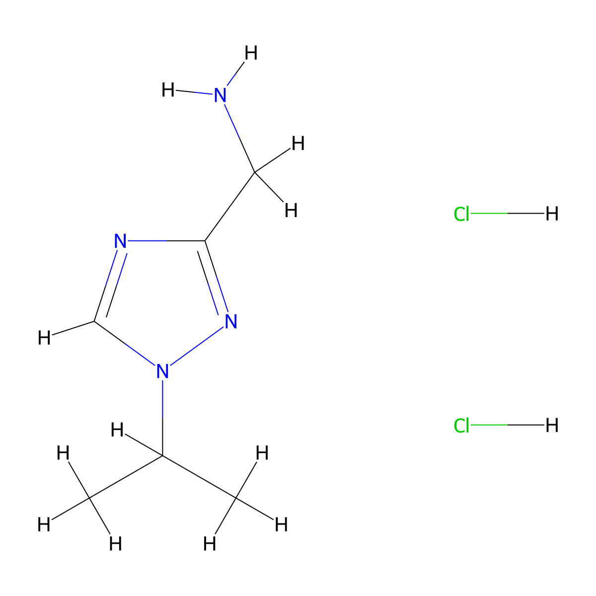 [1-(propan-2-yl)-1H-1,2,4-triazol-3-yl]methanamine dihydrochloride molecular structure, CAS 2309446-57-7