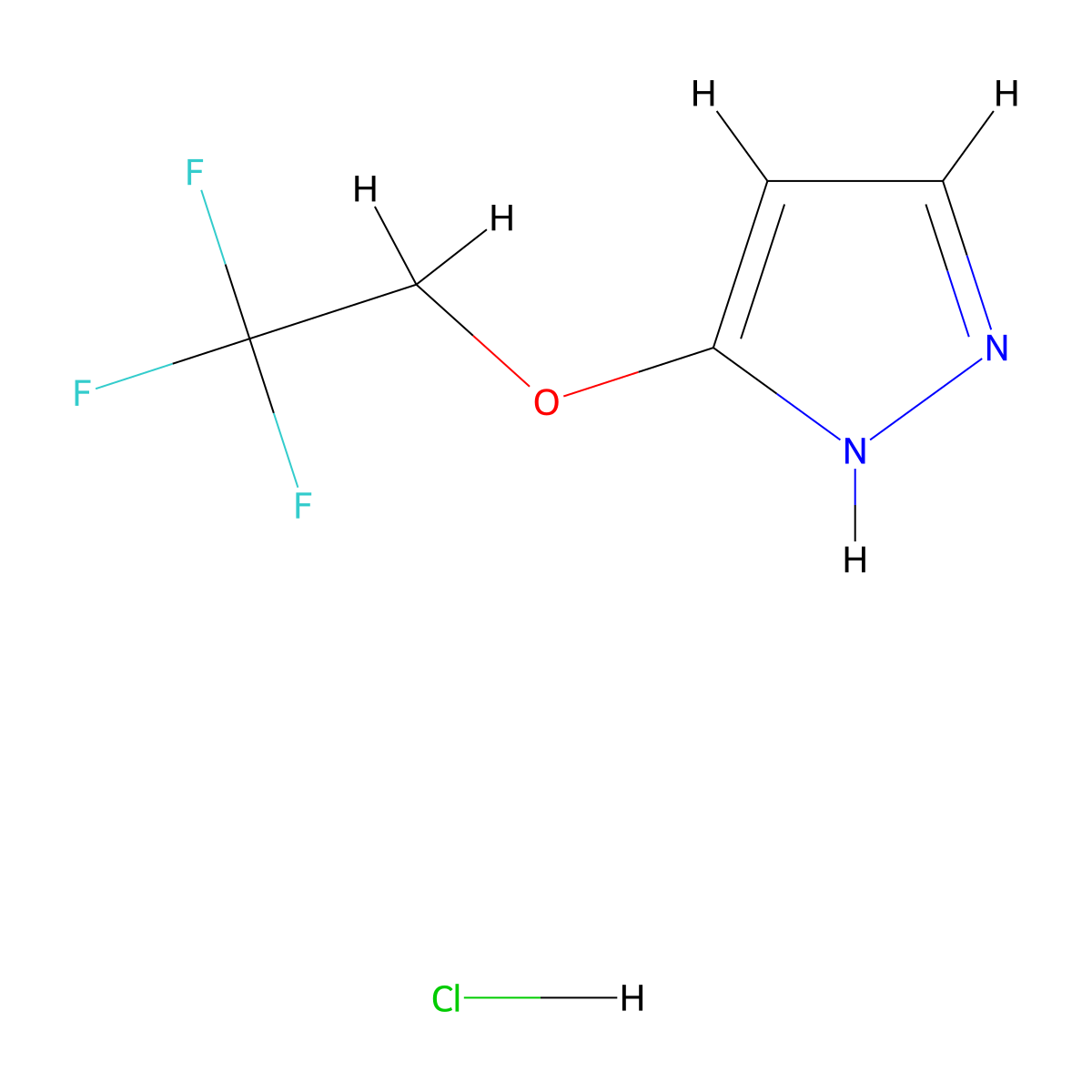 3-(2,2,2-trifluoroethoxy)-1H-pyrazole hydrochloride molecular structure, CAS 2309446-68-0