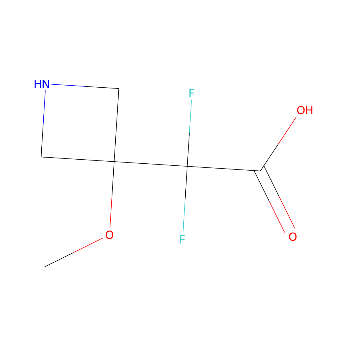 2,2-Difluoro-2-(3-methoxyazetidin-3-yl)acetic acid molecular structure, CAS 2309446-70-4