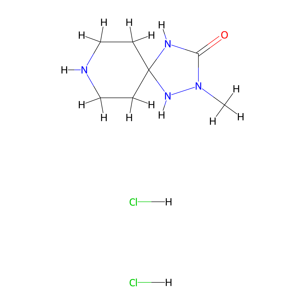 2-Methyl-1,2,4,8-tetraazaspiro[4.5]decan-3-one dihydrochloride molecular structure, CAS 2309446-94-2