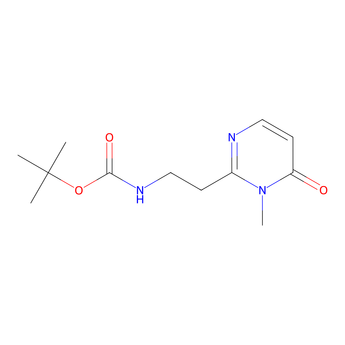 tert-butylN-[2-(1-methyl-6-oxo-1,6-dihydropyrimidin-2-yl)ethyl]carbamate molecular structure, CAS 2309447-59-2
