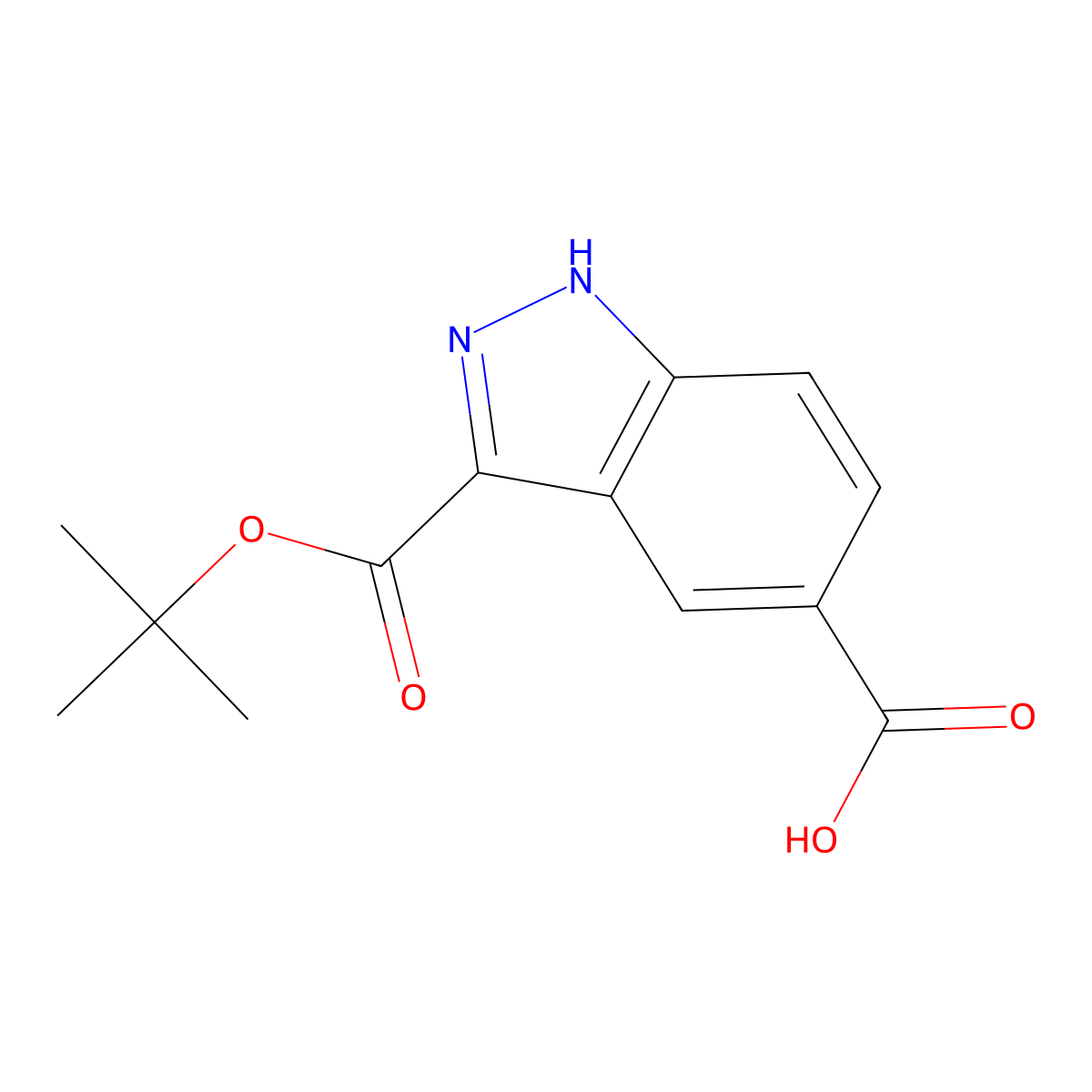 3-[(tert-butoxy)carbonyl]-1H-indazole-5-carboxylic acid molecular structure, CAS 2309447-71-8