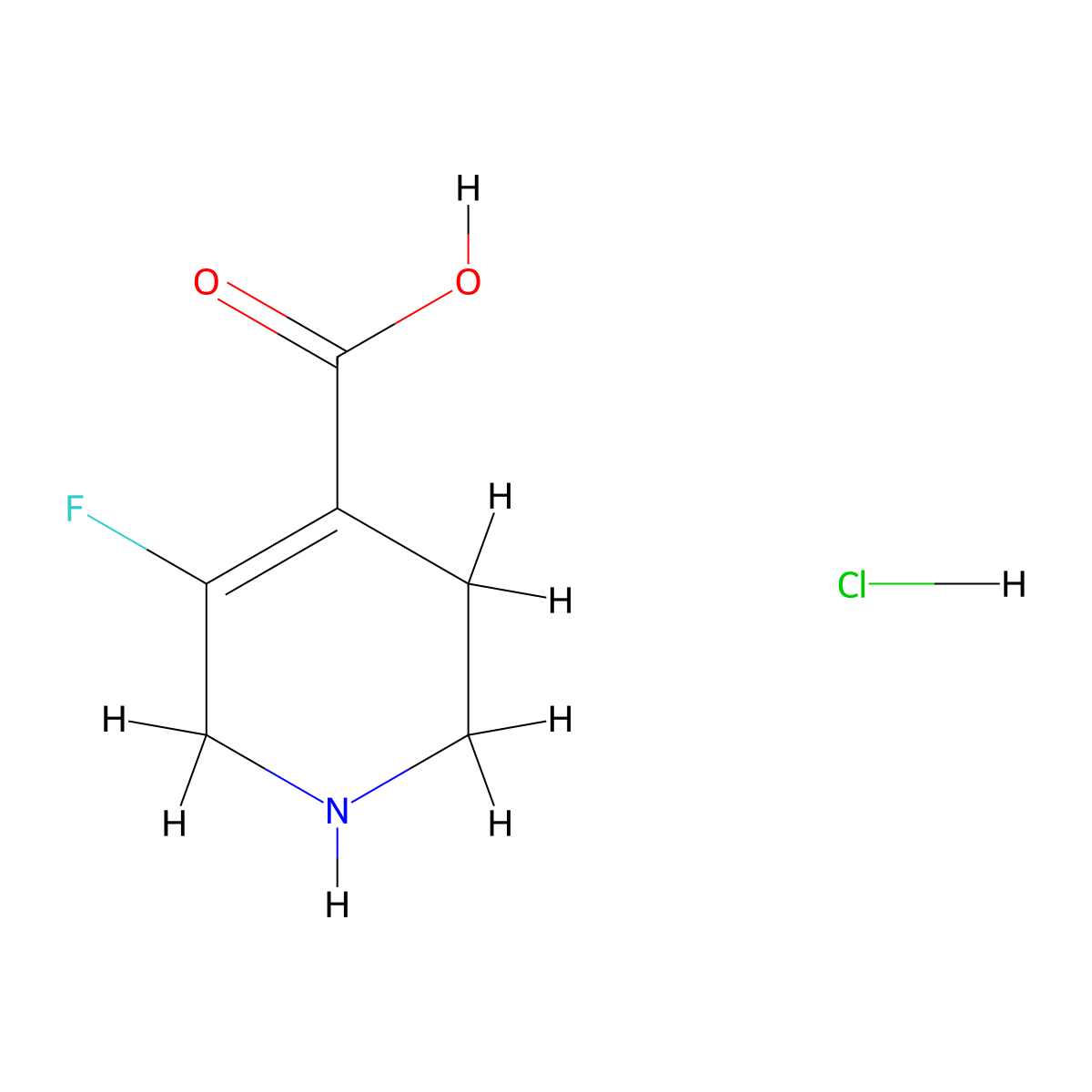 5-Fluoro-1,2,3,6-tetrahydropyridine-4-carboxylic acid hydrochloride molecular structure, CAS 2309448-09-5