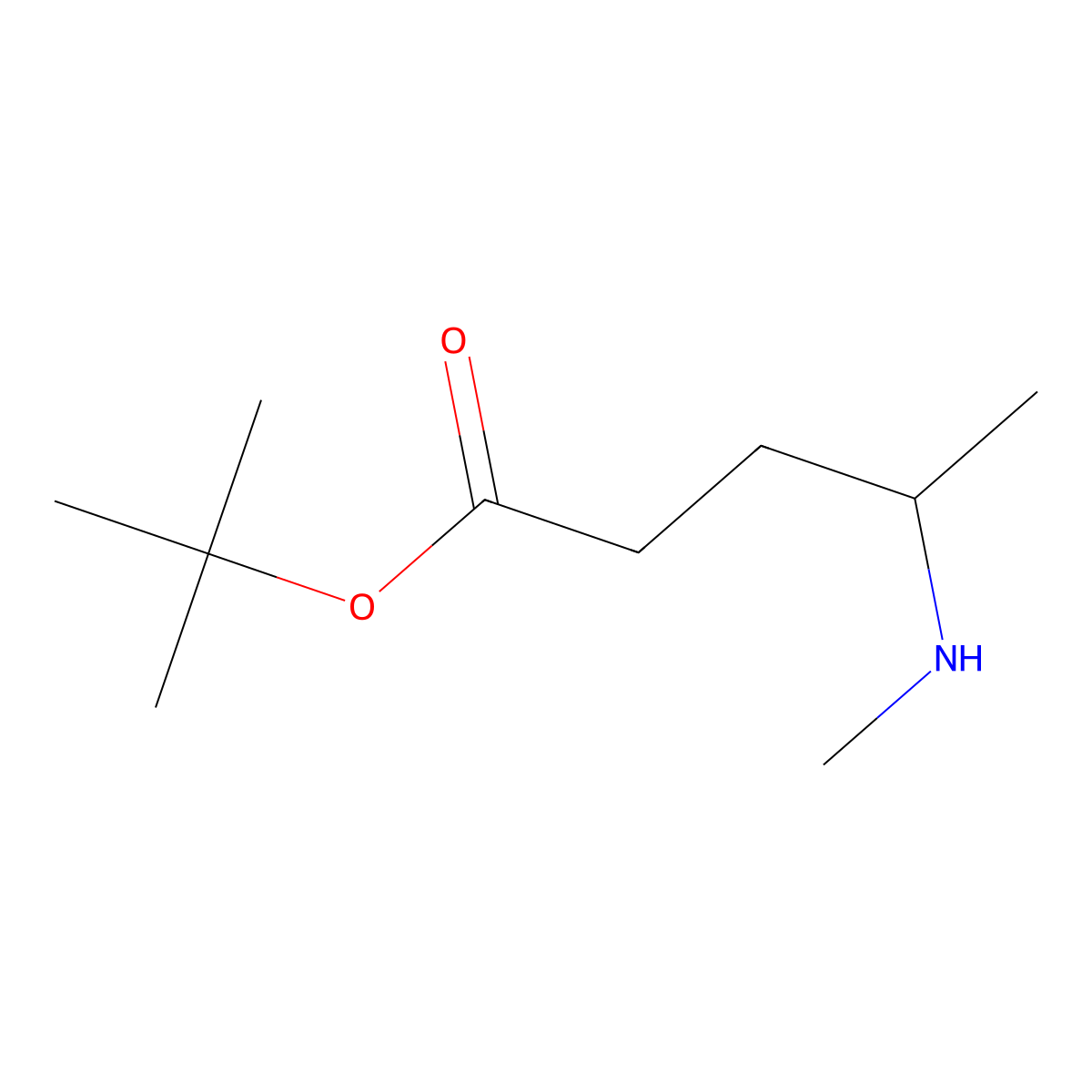 Tert-butyl 4-(methylamino)pentanoate molecular structure, CAS 2309448-34-6