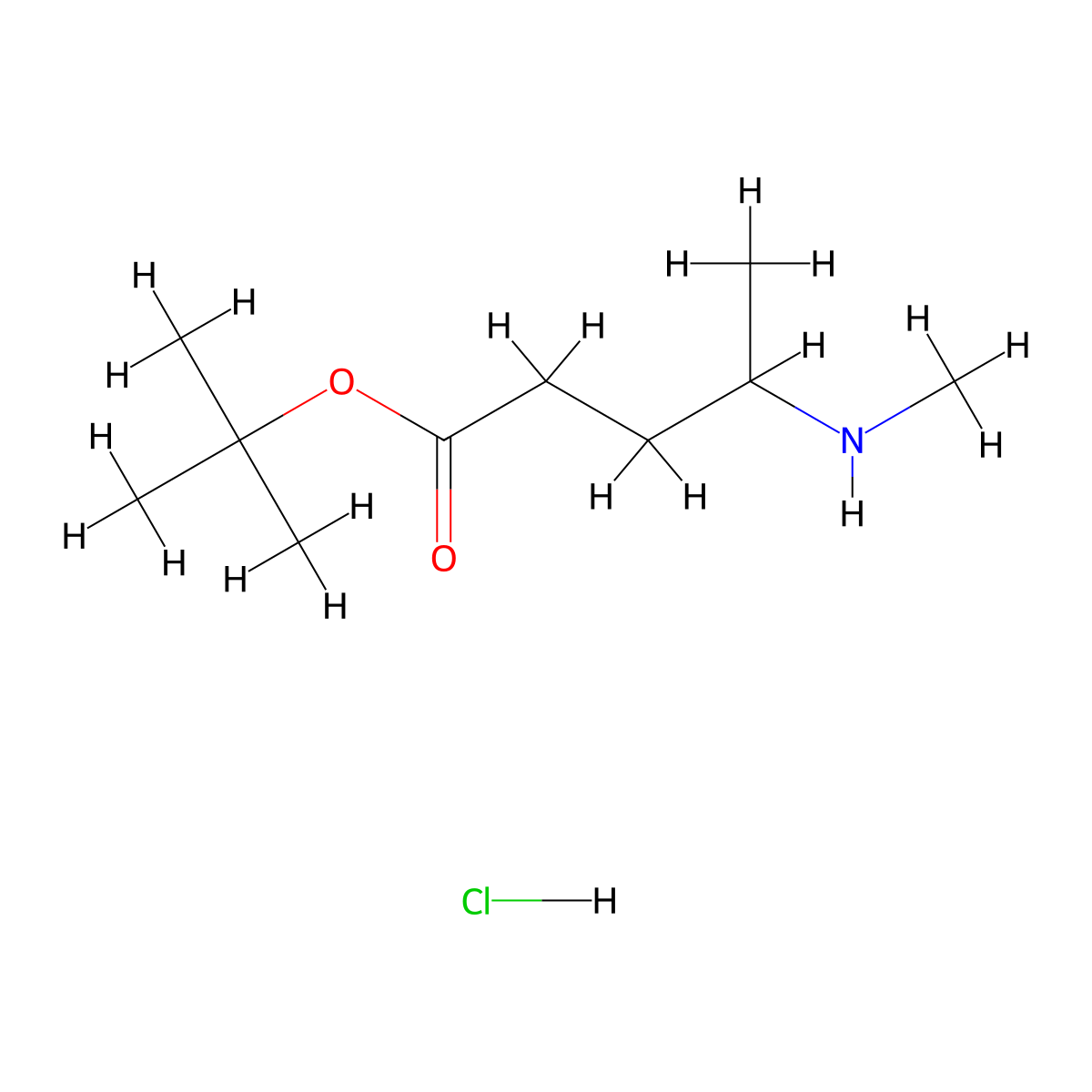 Tert-butyl 4-(methylamino)pentanoate hydrochloride molecular structure, CAS 2309448-35-7
