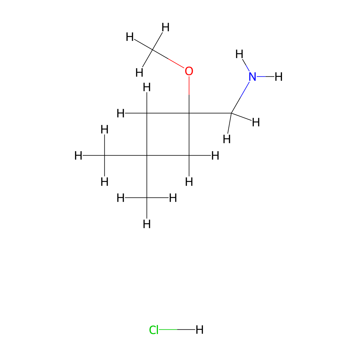 (1-Methoxy-3,3-dimethylcyclobutyl)methanamine hydrochloride molecular structure, CAS 2309448-42-6