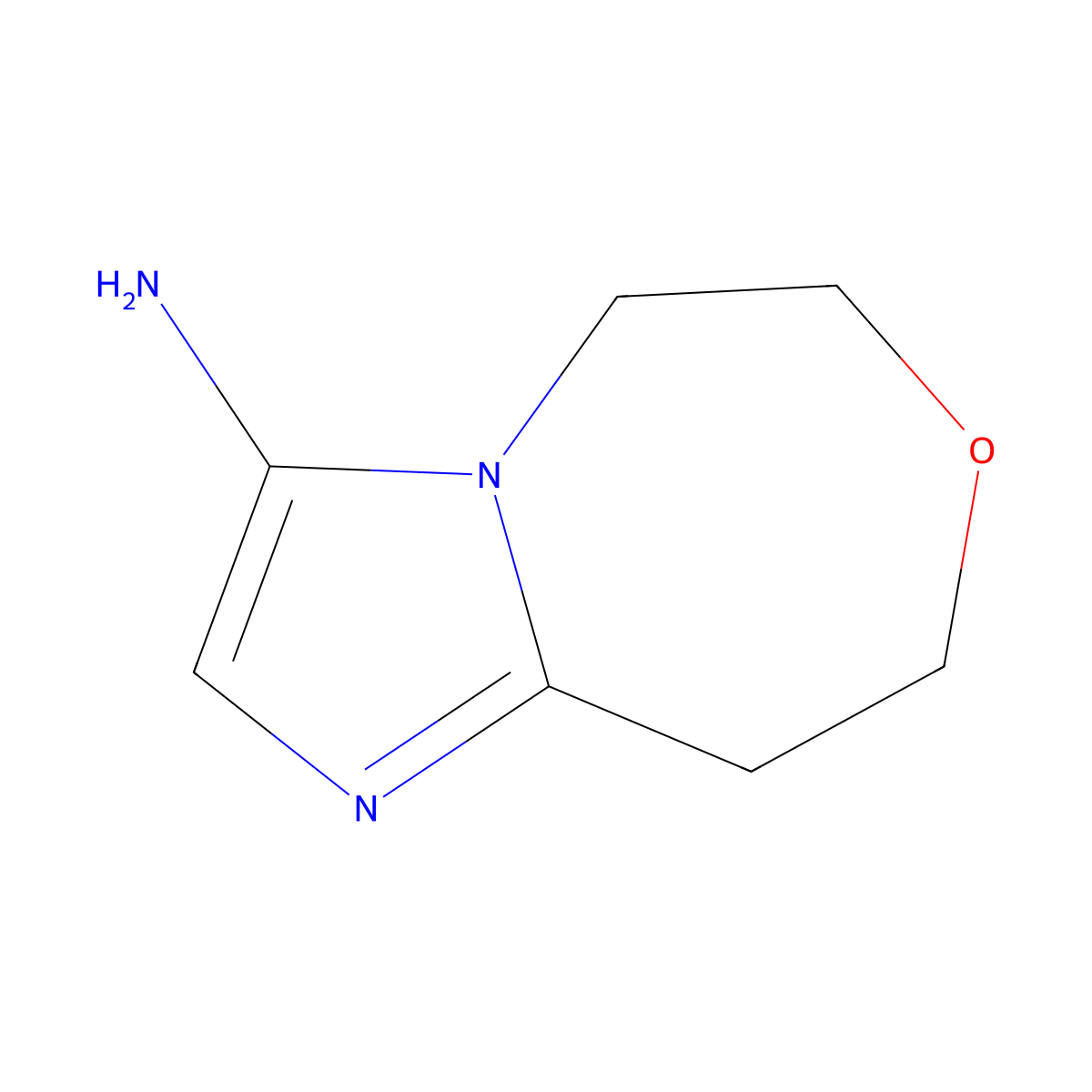 5H,6H,8H,9H-imidazo[1,2-d][1,4]oxazepin-3-amine molecular structure, CAS 2309448-46-0