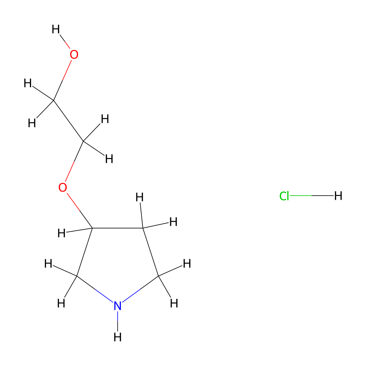 2-(Pyrrolidin-3-yloxy)ethan-1-ol hydrochloride molecular structure, CAS 2309449-72-5