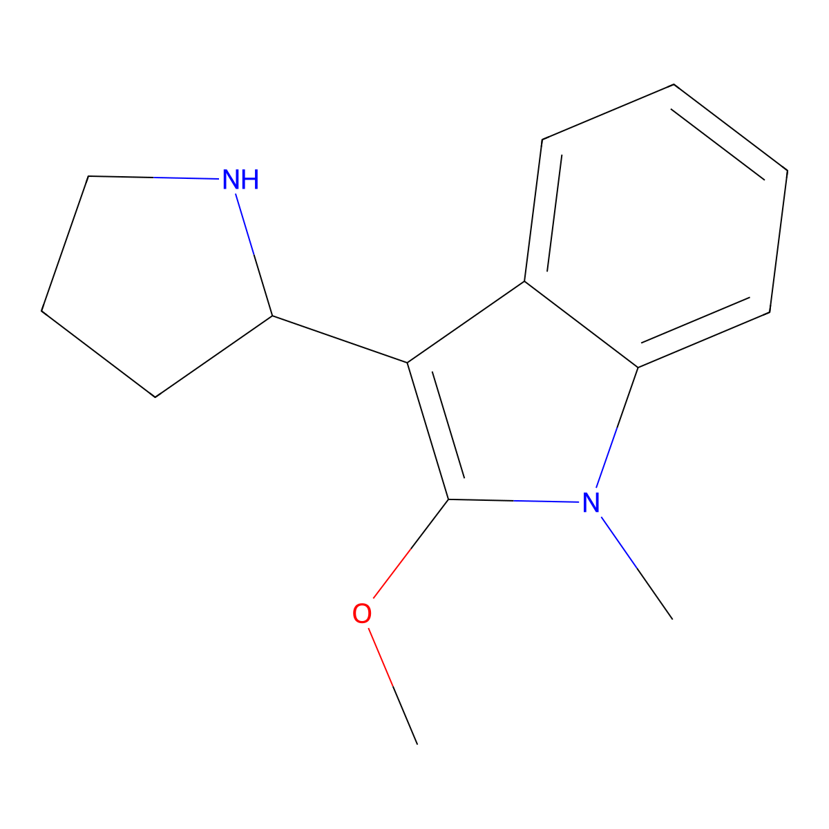 2-methoxy-1-methyl-3-(pyrrolidin-2-yl)-1H-indole molecular structure, CAS 2309449-80-5