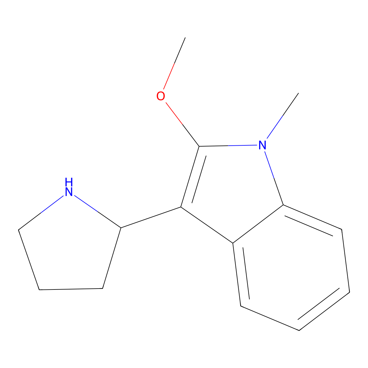 2-methoxy-1-methyl-3-(pyrrolidin-2-yl)-1H-indole molecular structure, CAS 2309449-80-5