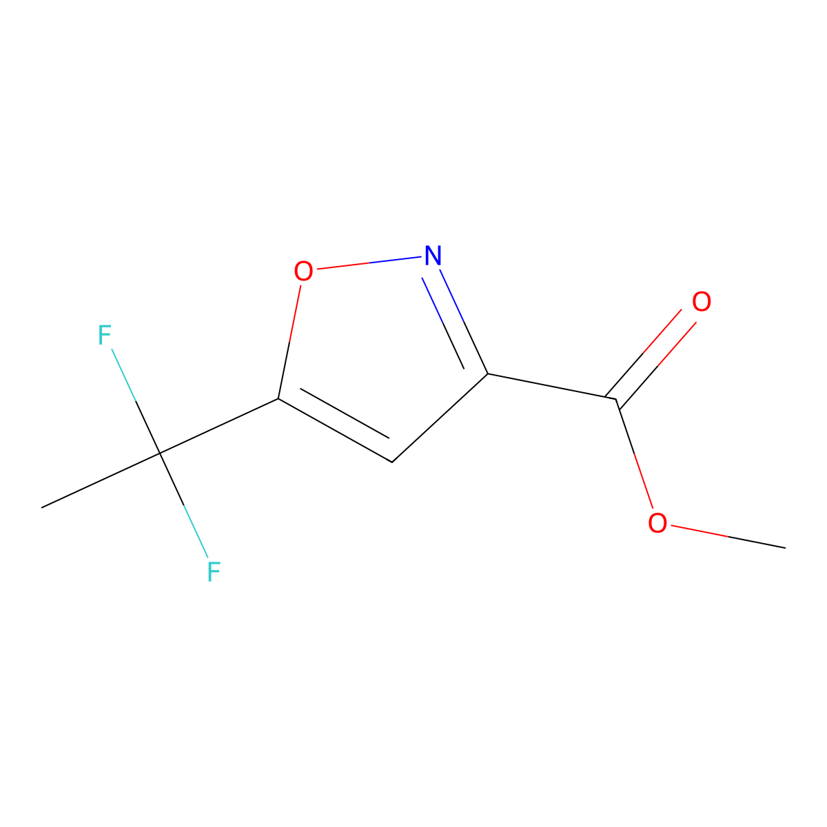 Methyl5-(1,1-difluoroethyl)-1,2-oxazole-3-carboxylate molecular structure, CAS 2309450-01-7