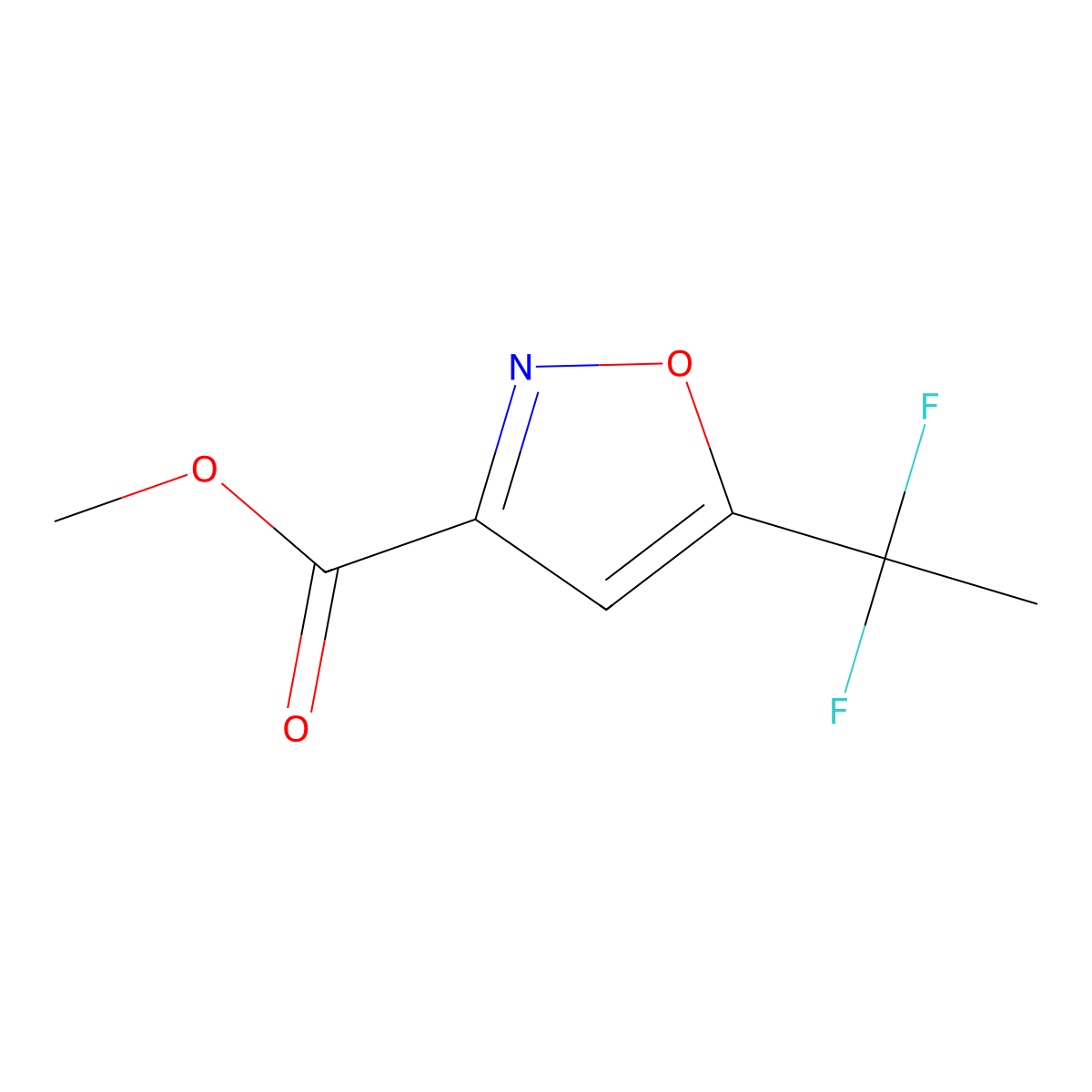 Methyl5-(1,1-difluoroethyl)-1,2-oxazole-3-carboxylate molecular structure, CAS 2309450-01-7