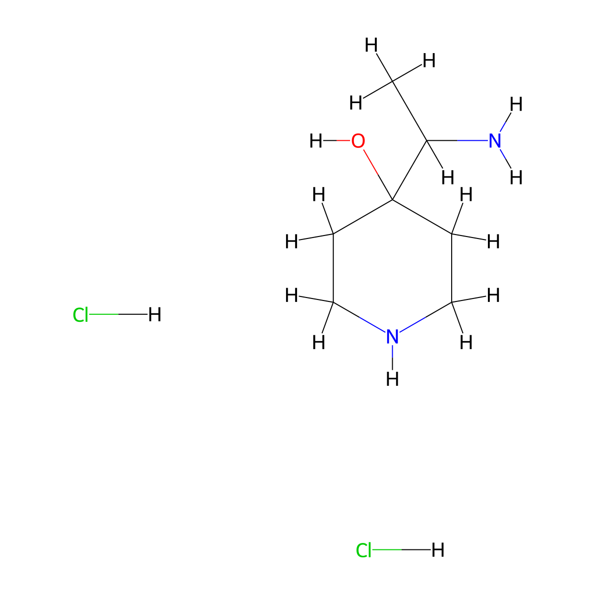 4-(1-Aminoethyl)piperidin-4-oldihydrochloride molecular structure, CAS 2309453-64-1