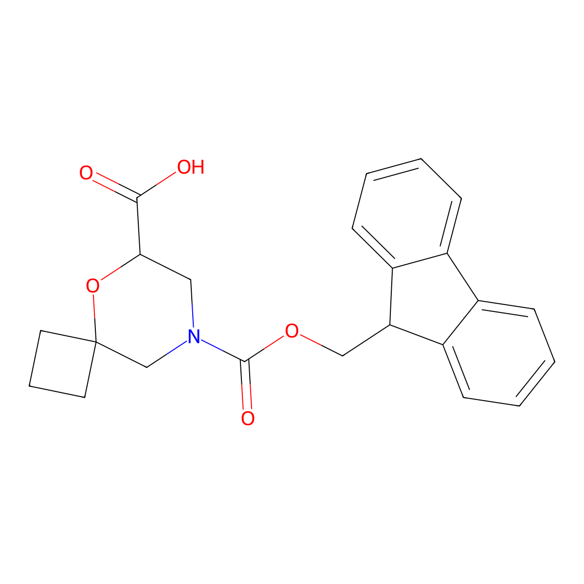 8-(9H-Fluoren-9-ylmethoxycarbonyl)-5-oxa-8-azaspiro[3.5]nonane-6-carboxylic acid molecular structure, CAS 2309453-70-9