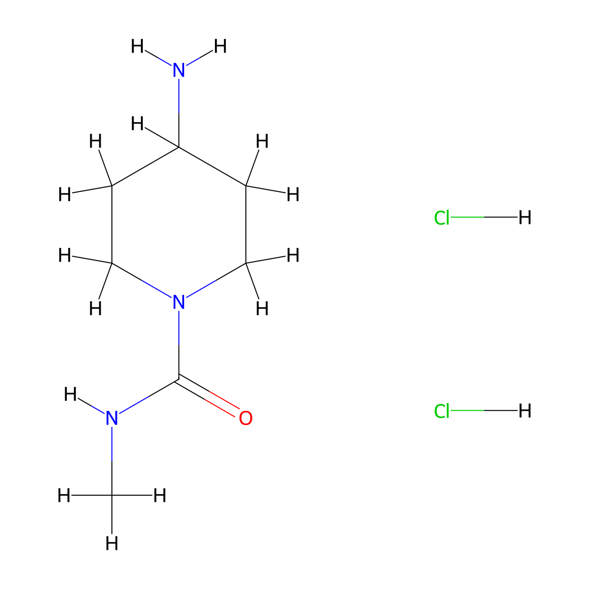 4-amino-N-methylpiperidine-1-carboxamide dihydrochloride molecular structure, CAS 2309453-77-6