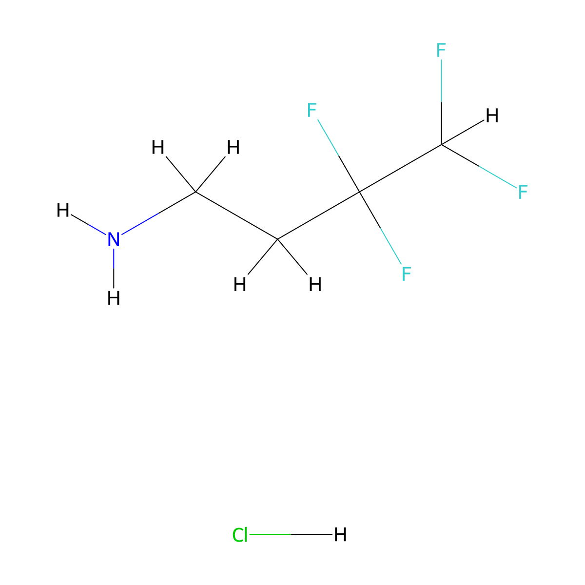 3,3,4,4-Tetrafluorobutan-1-amine hydrochloride molecular structure, CAS 2309453-93-6
