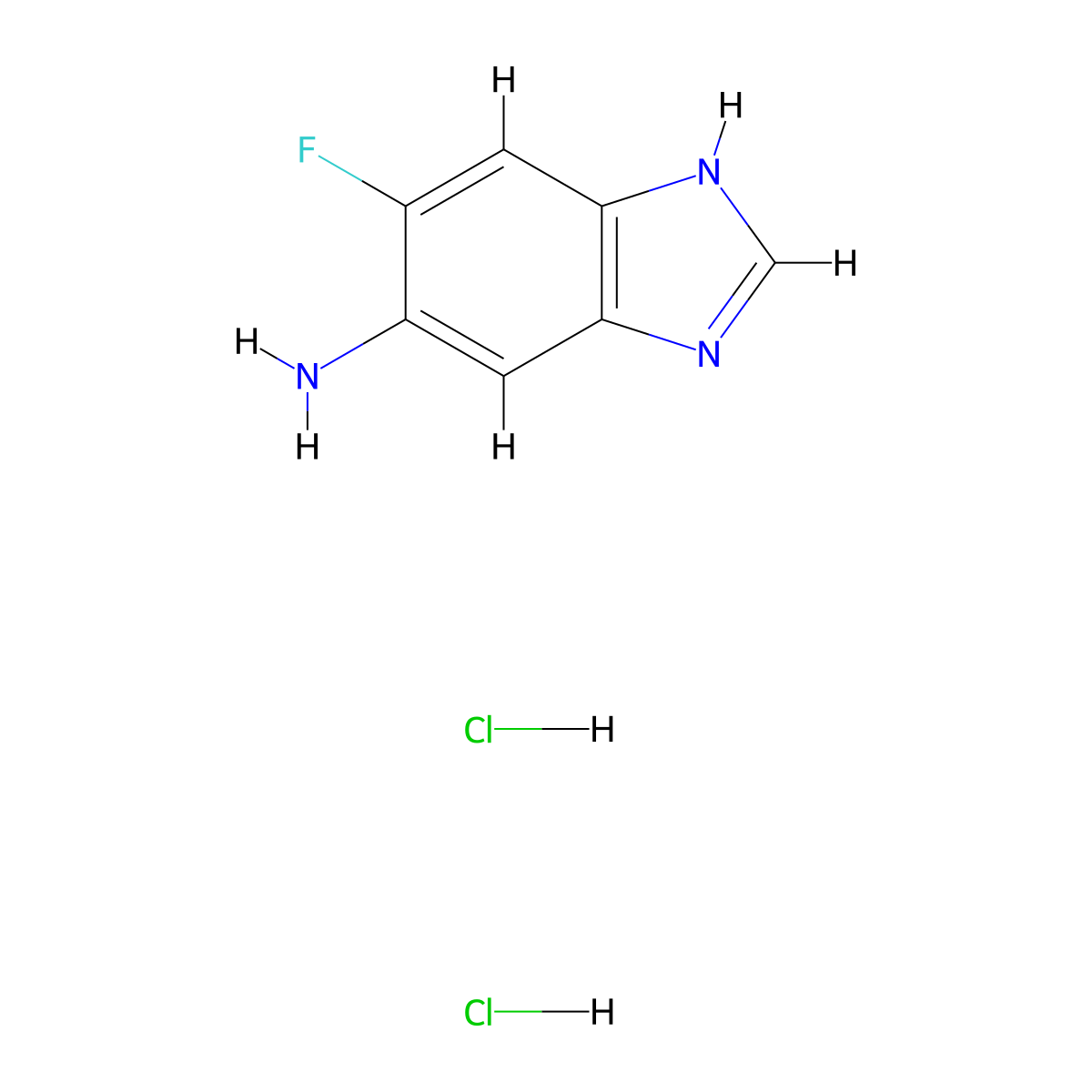 6-Fluoro-1H-benzimidazol-5-amine;dihydrochloride molecular structure, CAS 2309454-01-9