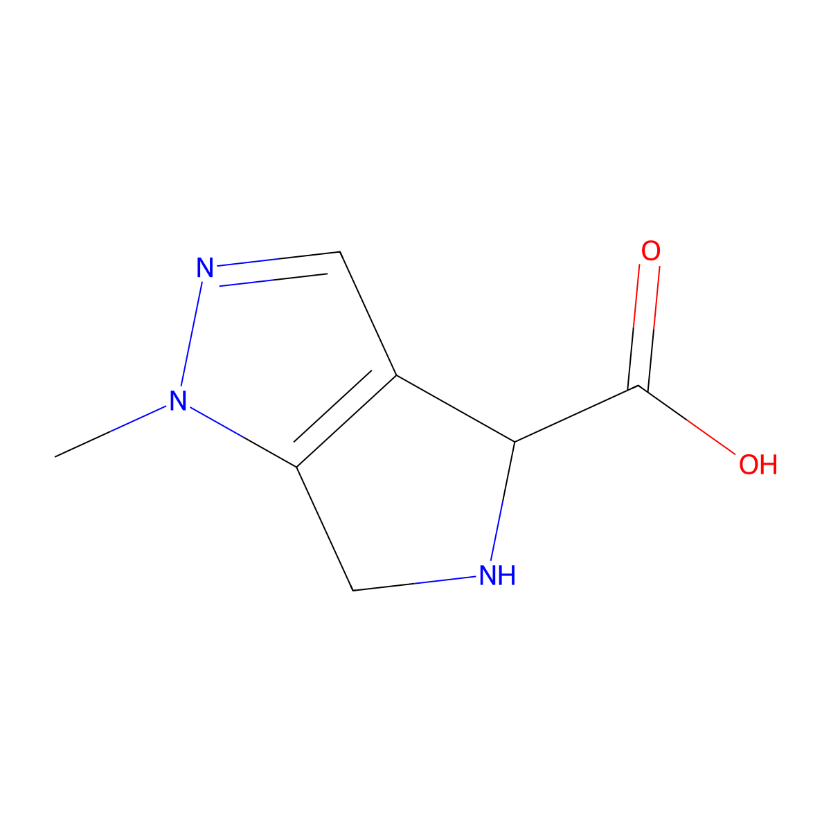 1-methyl-1H,4H,5H,6H-pyrrolo[3,4-c]pyrazole-4-carboxylic acid molecular structure, CAS 2309454-54-2