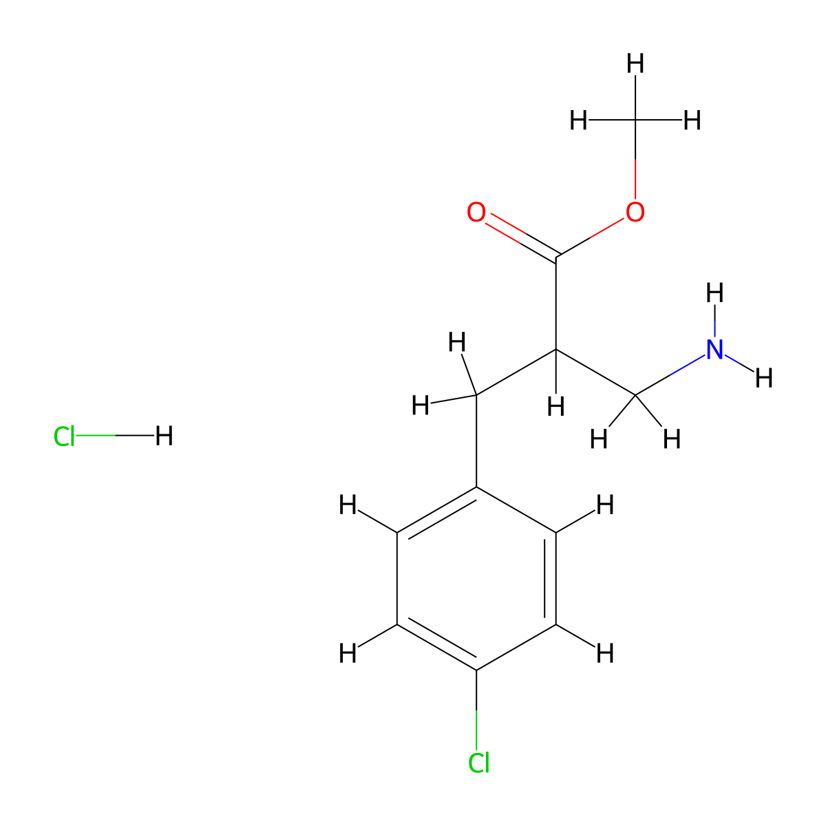Methyl 3-amino-2-[(4-chlorophenyl)methyl]propanoate hydrochloride molecular structure, CAS 2309454-88-2