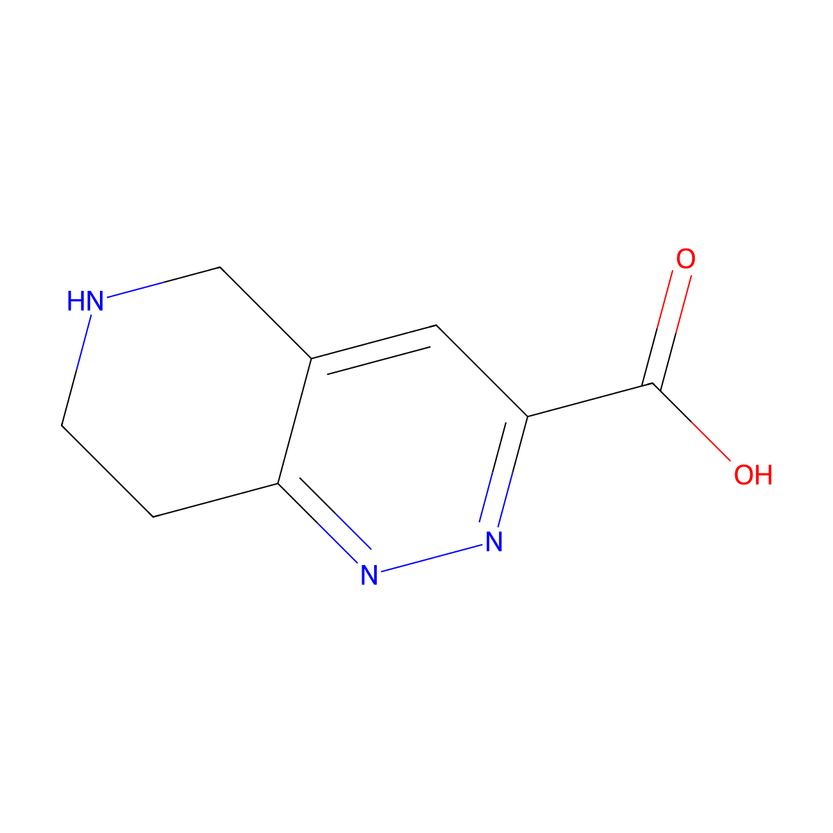 5H,6H,7H,8H-pyrido[4,3-c]pyridazine-3-carboxylic acid molecular structure, CAS 2309455-00-1