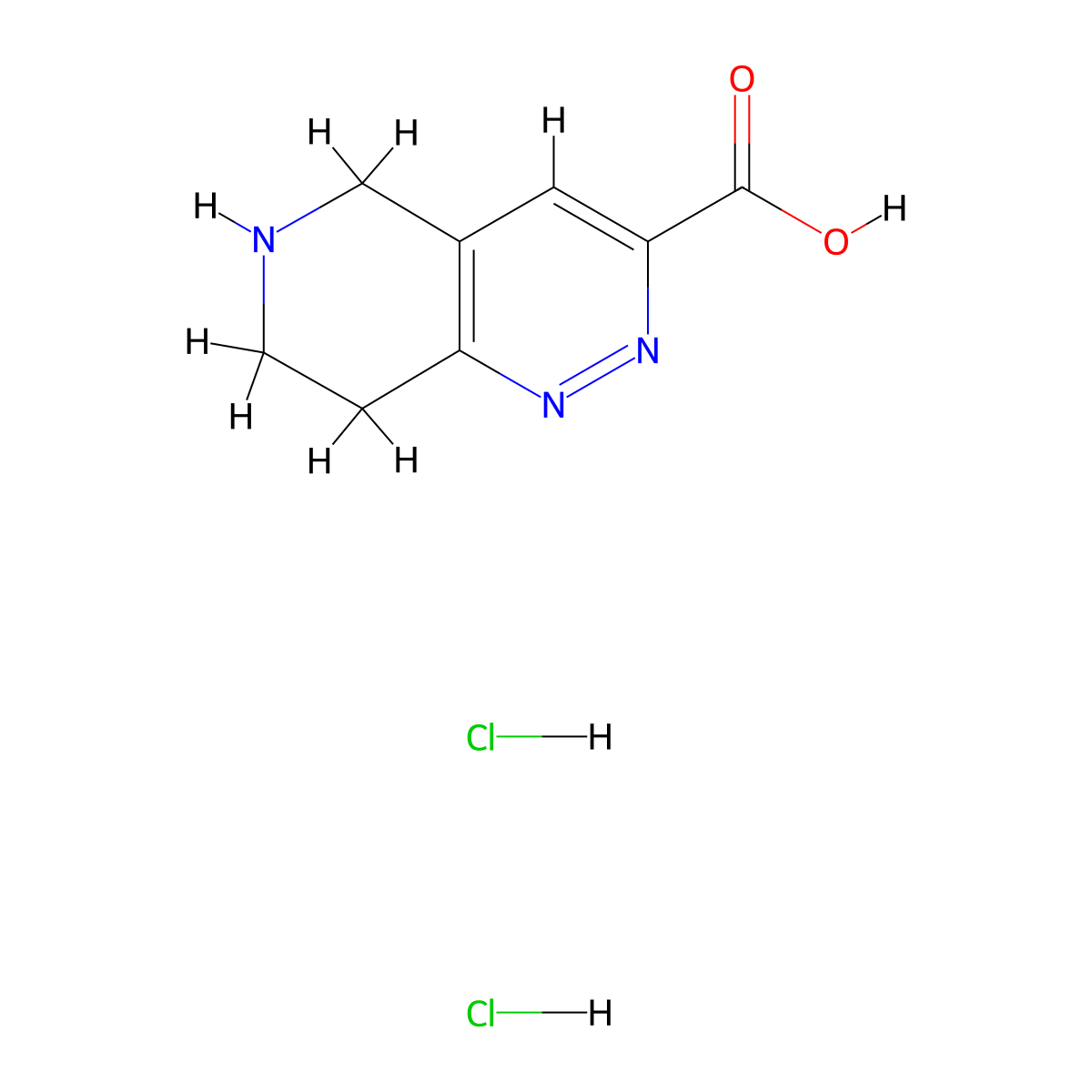 5H,6H,7H,8H-pyrido[4,3-c]pyridazine-3-carboxylicaciddihydrochloride molecular structure, CAS 2309455-01-2