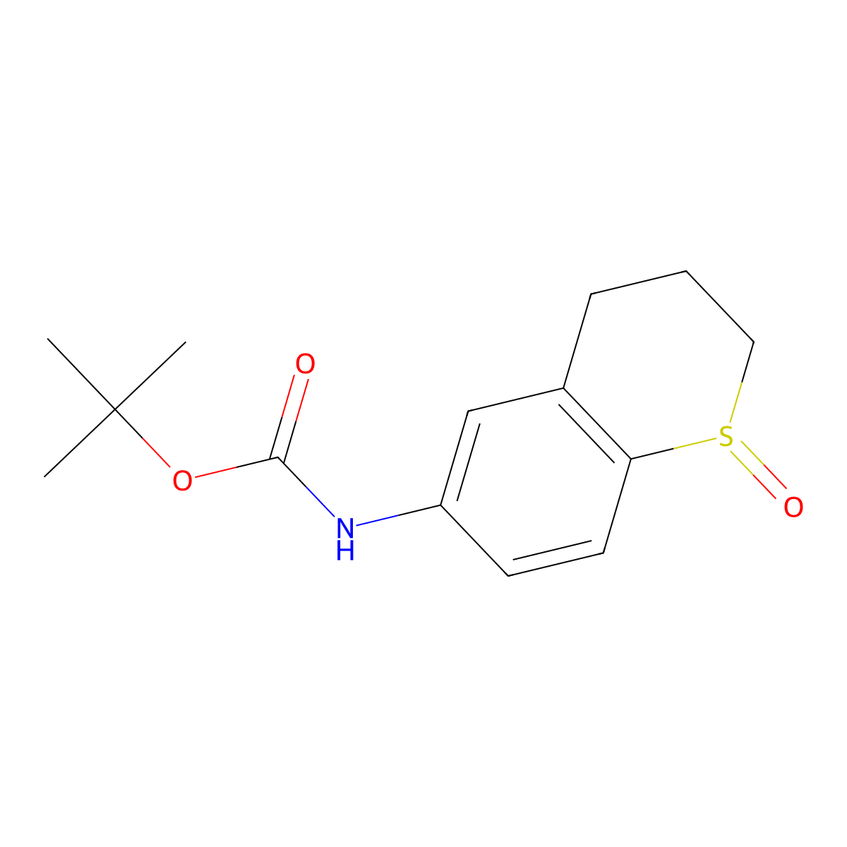 tert-butyl N-(1-oxo-3,4-dihydro-2H-1lambda4-benzothiopyran-6-yl)carbamate molecular structure, CAS 2309455-56-7