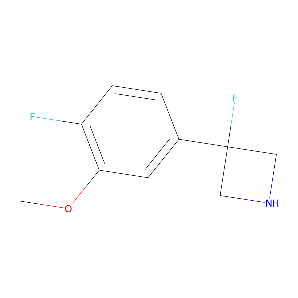 3-Fluoro-3-(4-fluoro-3-methoxyphenyl)azetidine molecular structure, CAS 2309455-61-4