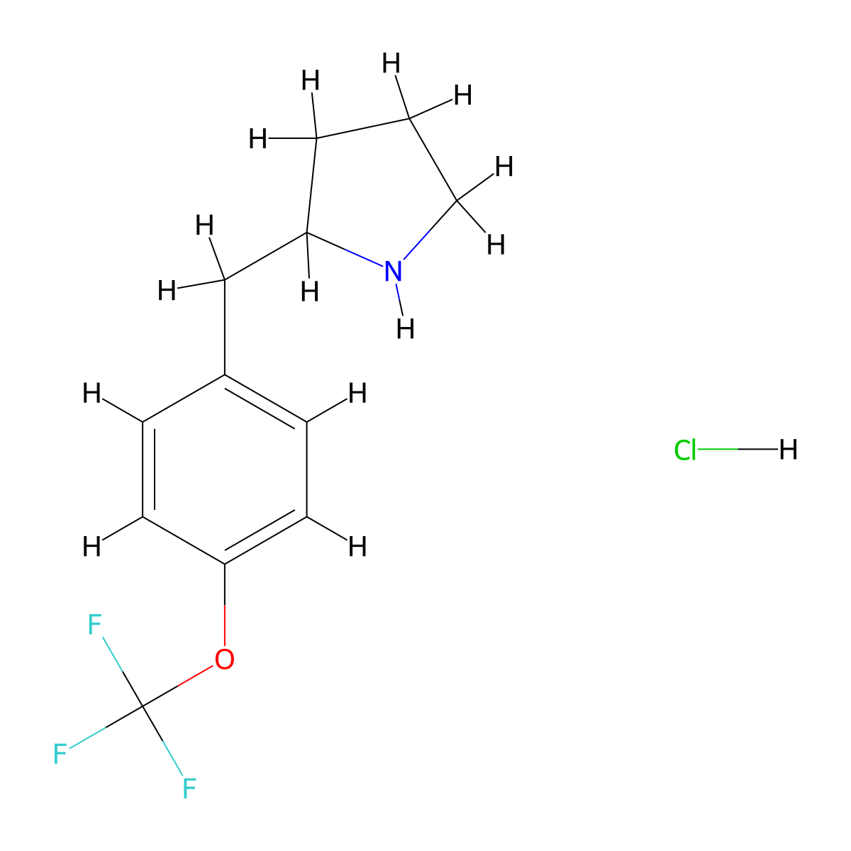 2-{[4-(Trifluoromethoxy)phenyl]methyl}pyrrolidinehydrochloride molecular structure, CAS 2309455-76-1
