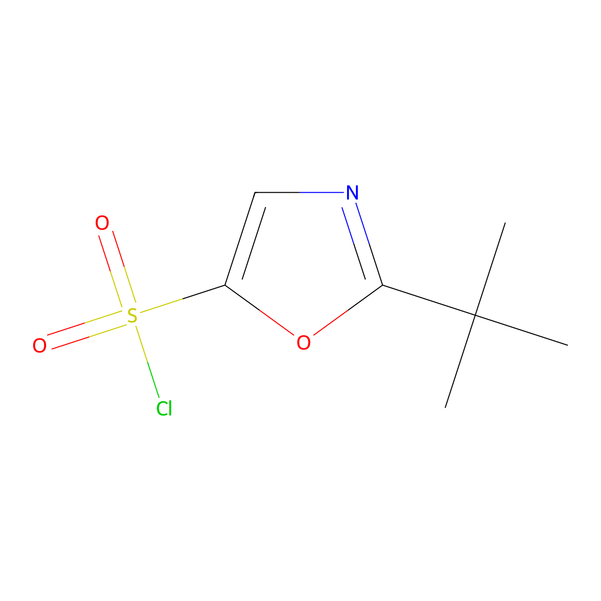 2-Tert-butyl-1,3-oxazole-5-sulfonylchloride molecular structure, CAS 2309455-88-5
