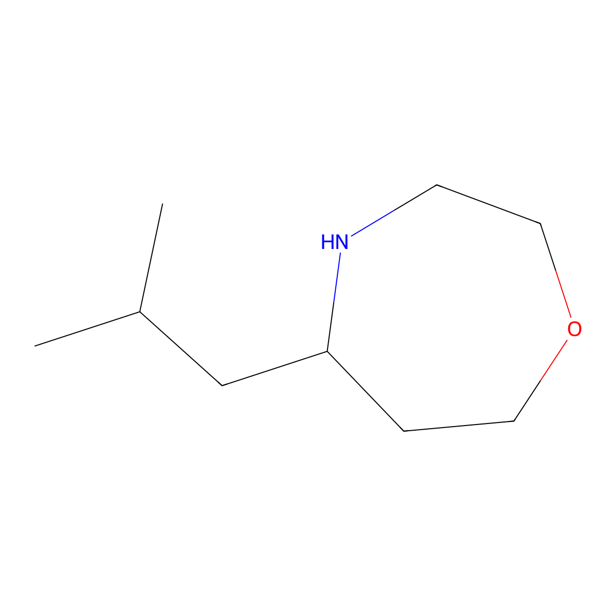 5-(2-Methylpropyl)-1,4-oxazepane molecular structure, CAS 2309456-13-9