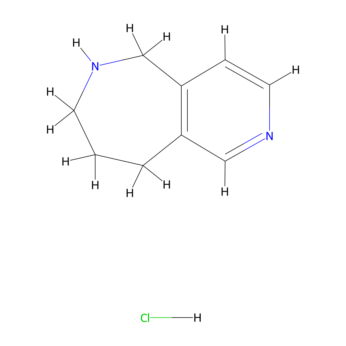 5H,6H,7H,8H,9H-pyrido[4,3-c]azepine hydrochloride molecular structure, CAS 2309456-15-1
