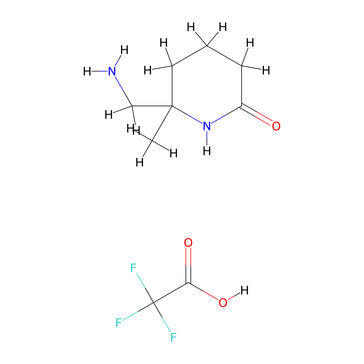 6-(Aminomethyl)-6-methylpiperidin-2-one,trifluoroaceticacid molecular structure, CAS 2309456-16-2