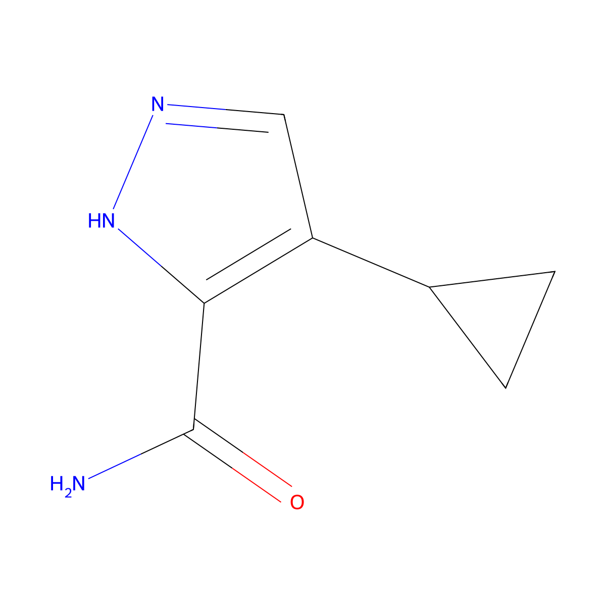 4-cyclopropyl-1H-pyrazole-3-carboxamide molecular structure, CAS 2309456-23-1