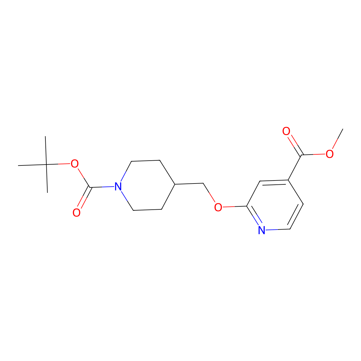 Methyl 2-({1-[(tert-butoxy)carbonyl]piperidin-4-yl}methoxy)pyridine-4-carboxylate molecular structure, CAS 2309456-44-6