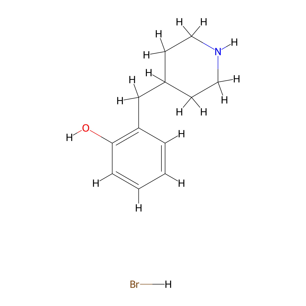 2-[(Piperidin-4-yl)methyl]phenol hydrobromide molecular structure, CAS 2309456-65-1