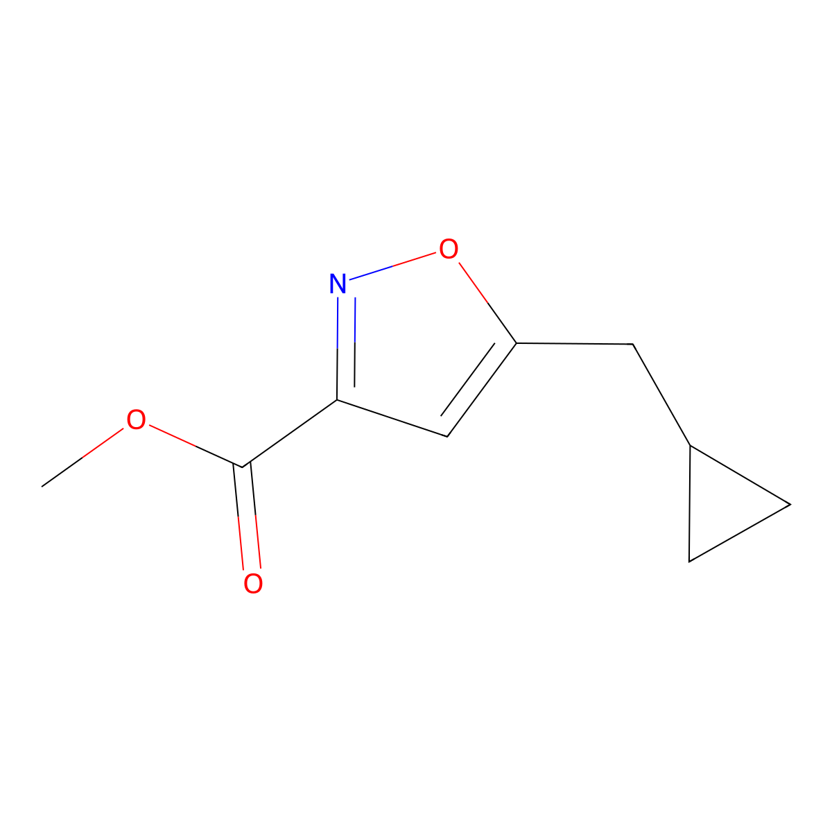 Methyl 5-(cyclopropylmethyl)-1,2-oxazole-3-carboxylate molecular structure, CAS 2309456-83-3