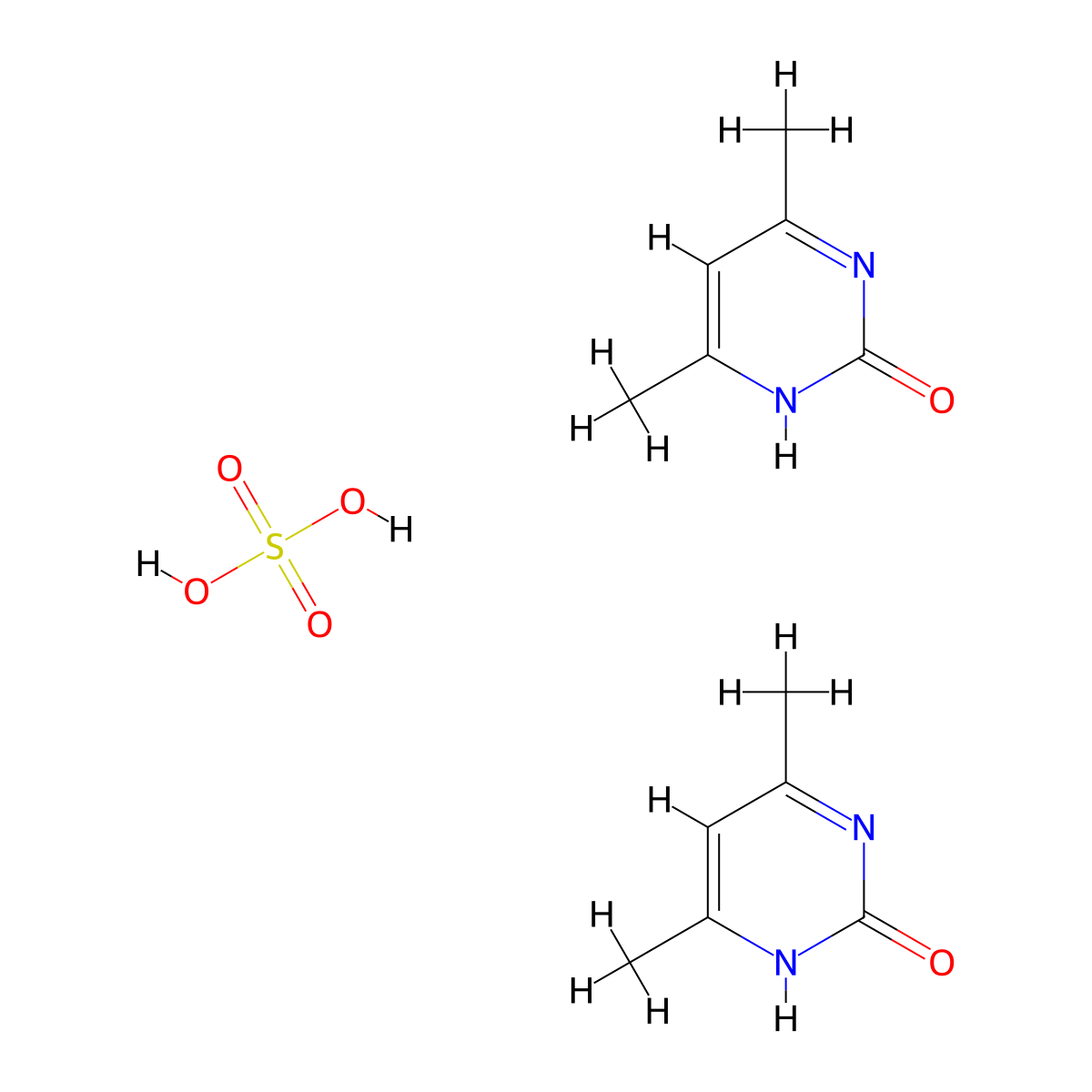 Bis(4,6-dimethyl-1,2-dihydropyrimidin-2-one),sulfuricacid molecular structure, CAS 2309456-89-9