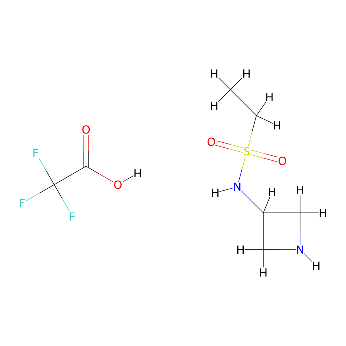 N-(azetidin-3-yl)ethane-1-sulfonamide; trifluoroacetic acid molecular structure, CAS 2309456-99-1