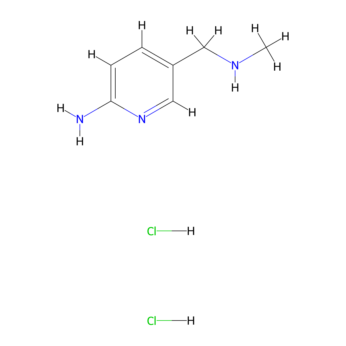 5-[(Methylamino)methyl]pyridin-2-amine dihydrochloride molecular structure, CAS 2309457-35-8