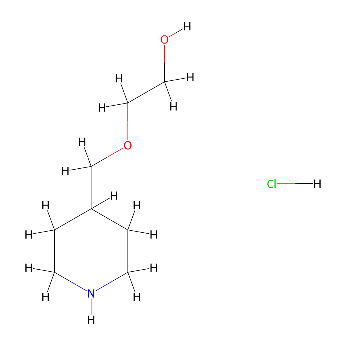 2-(Piperidin-4-ylmethoxy)-ethanol hydrochloride molecular structure, CAS 2309457-55-2
