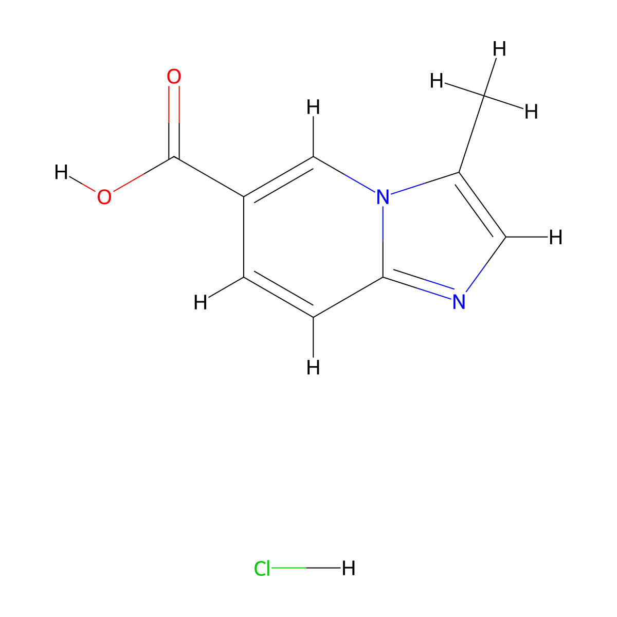 3-Methylimidazo[1,2-a]pyridine-6-carboxylic acid hydrochloride molecular structure, CAS 2309457-62-1