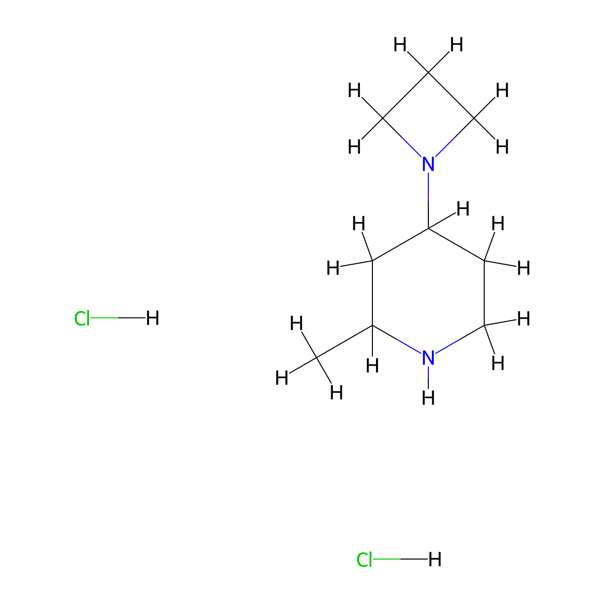 4-(Azetidin-1-yl)-2-methylpiperidine dihydrochloride molecular structure, CAS 2309457-93-8