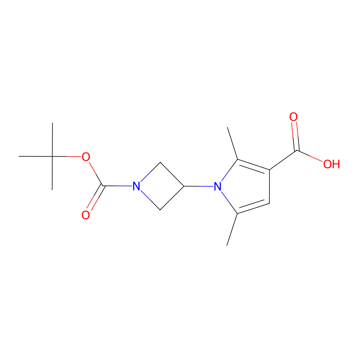 1-{1-[(tert-butoxy)carbonyl]azetidin-3-yl}-2,5-dimethyl-1H-pyrrole-3-carboxylicacid molecular structure, CAS 2309458-07-7