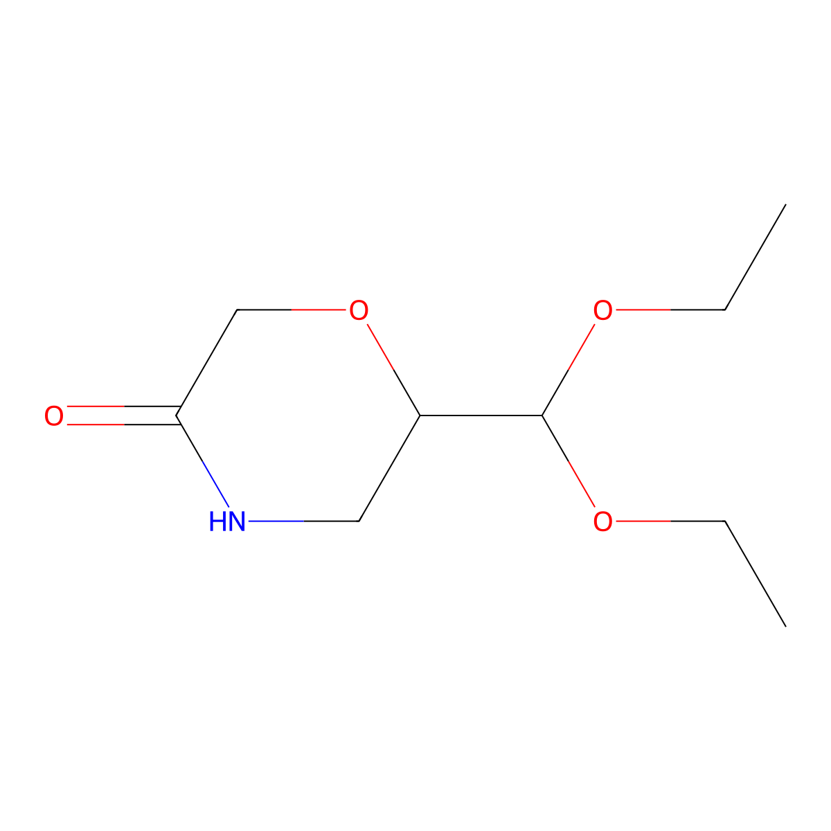 6-(Diethoxymethyl)morpholin-3-one molecular structure, CAS 2309458-09-9